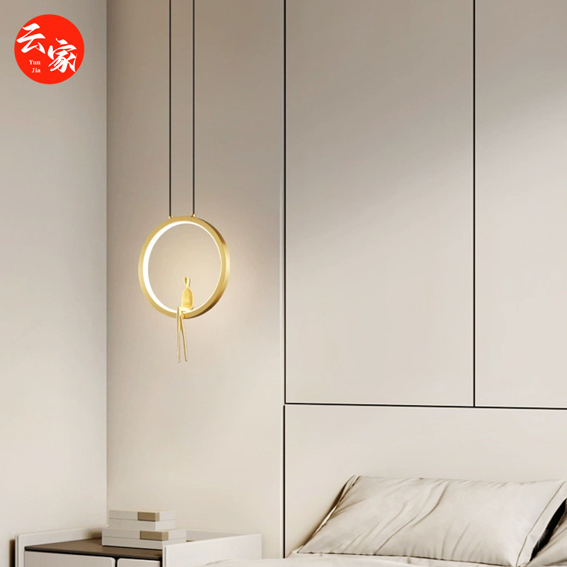 极简过道玄关小吊灯现代简约走廊氛围灯高级感卧室床头吊线灯创意