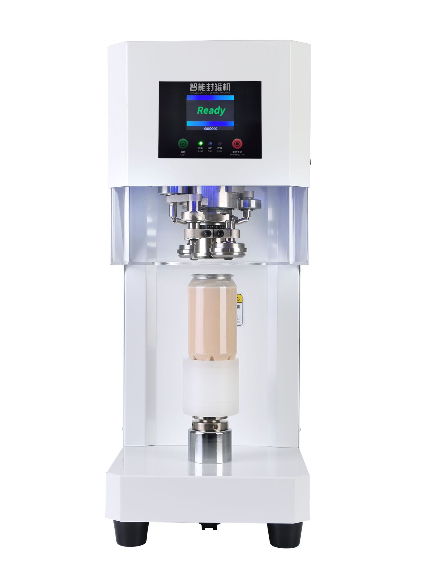 Máquina de sellado de latas de lata, pantalla táctil de bebidas, máquina de sellado de tazas de cubierta de aluminio inteligente, máquina de sellado automático comercial de latas de té de leche