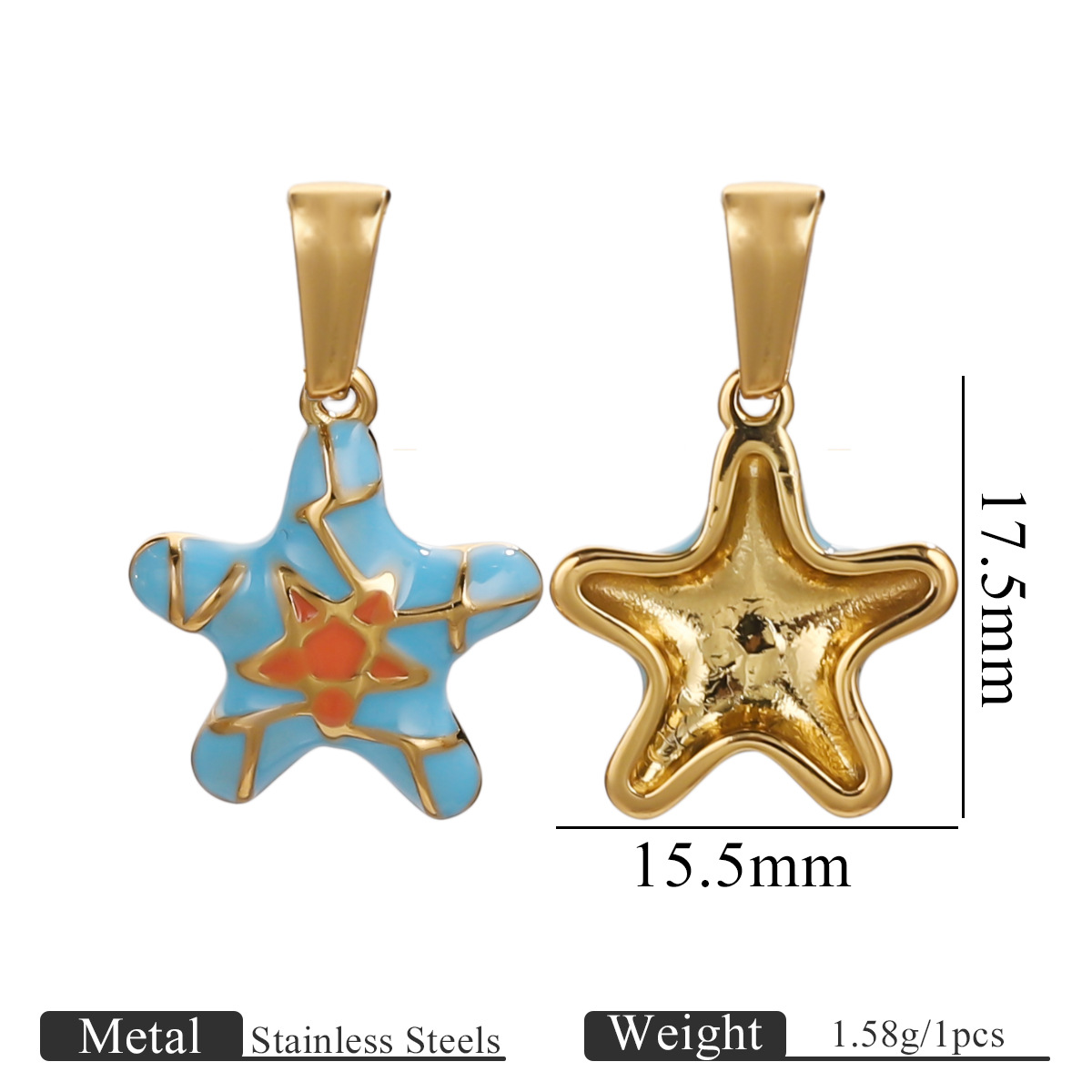 Acero inoxidable serie marina tortuga conchas creativas conchas de perlas diy accesorios colgantes