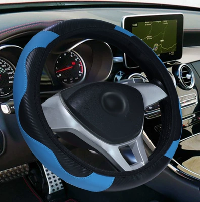 Cross-border e-commerce explosions car steering: Steering wheel cover - black-blue-38cm