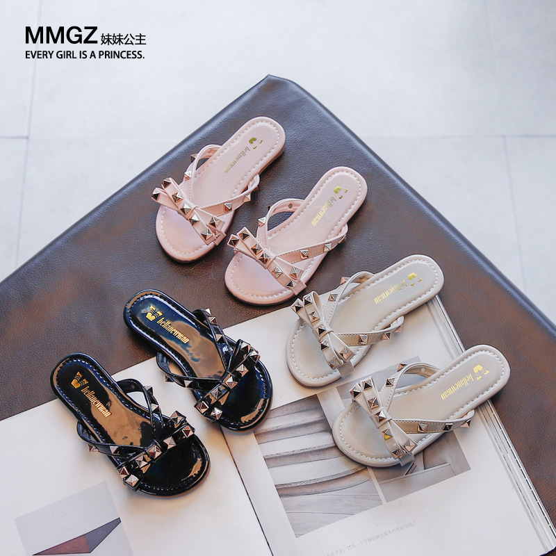 Girls slippers 2021 new summer Korean fa...