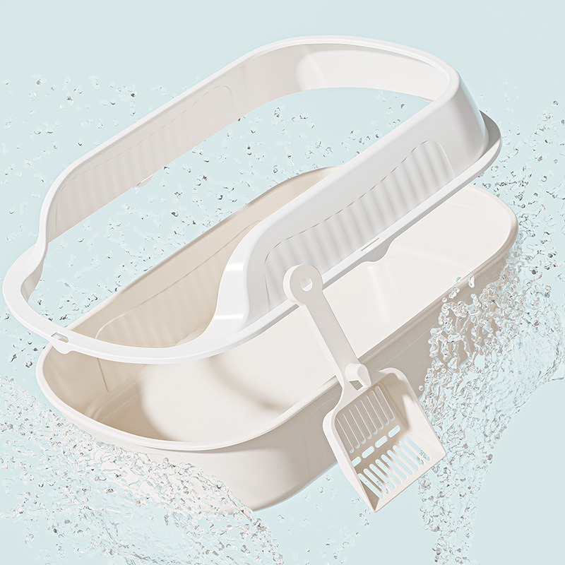 Semi-cerrado, arena para gatos, cerca alta super grande, inodoro para gatos a prueba de salpicaduras, arena para gatos, arena para gatos, pala al por mayor.