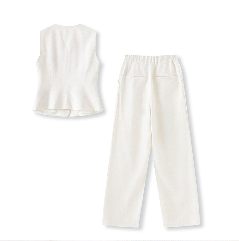 Set áo vest không tay và quần âu nữ phong cách công sở — đen chi tiết 16