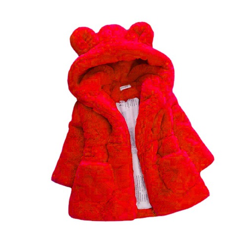 Women's children's winter and autumn new fashion wool sweater children's imitation fur ear-thick padded jacket