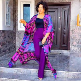 African women's cross-border e-commerce AliExpress digital printing chiffon ins Wind three-piece set source manufacturers in stock