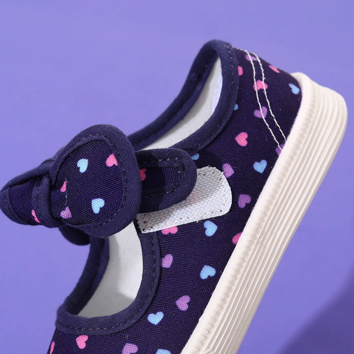 Cloth shoes with bow with velcro, sneakers for leisure, European style, wholesale