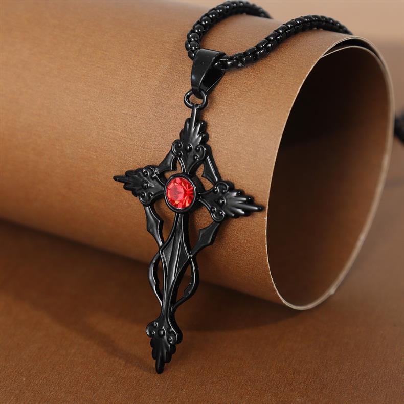 Black Gothic Vampire Necklace - Image 2