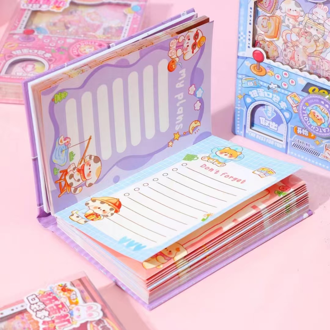 Nuevos dibujos animados creativos lindos órganos de torsión de huevos libros creativos de bolsillo páginas interiores de color cuaderno de notas