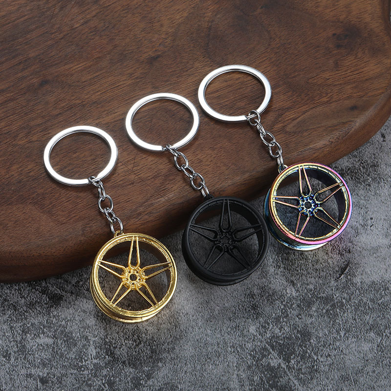 Metal keychain turbine gear hub brake disc shock absorber caliper car keychain pendant cross-border exclusive Metal keychain turbine gear hub brake disc shock absorber caliper car keychain pendant cross-border exclusive
