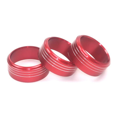 Suitable for Subaru 13-18 Forest leopard XV air conditioning knob decorative ring button switch interior modification (Other Automotive Interior Supplies) - red-set-of-3