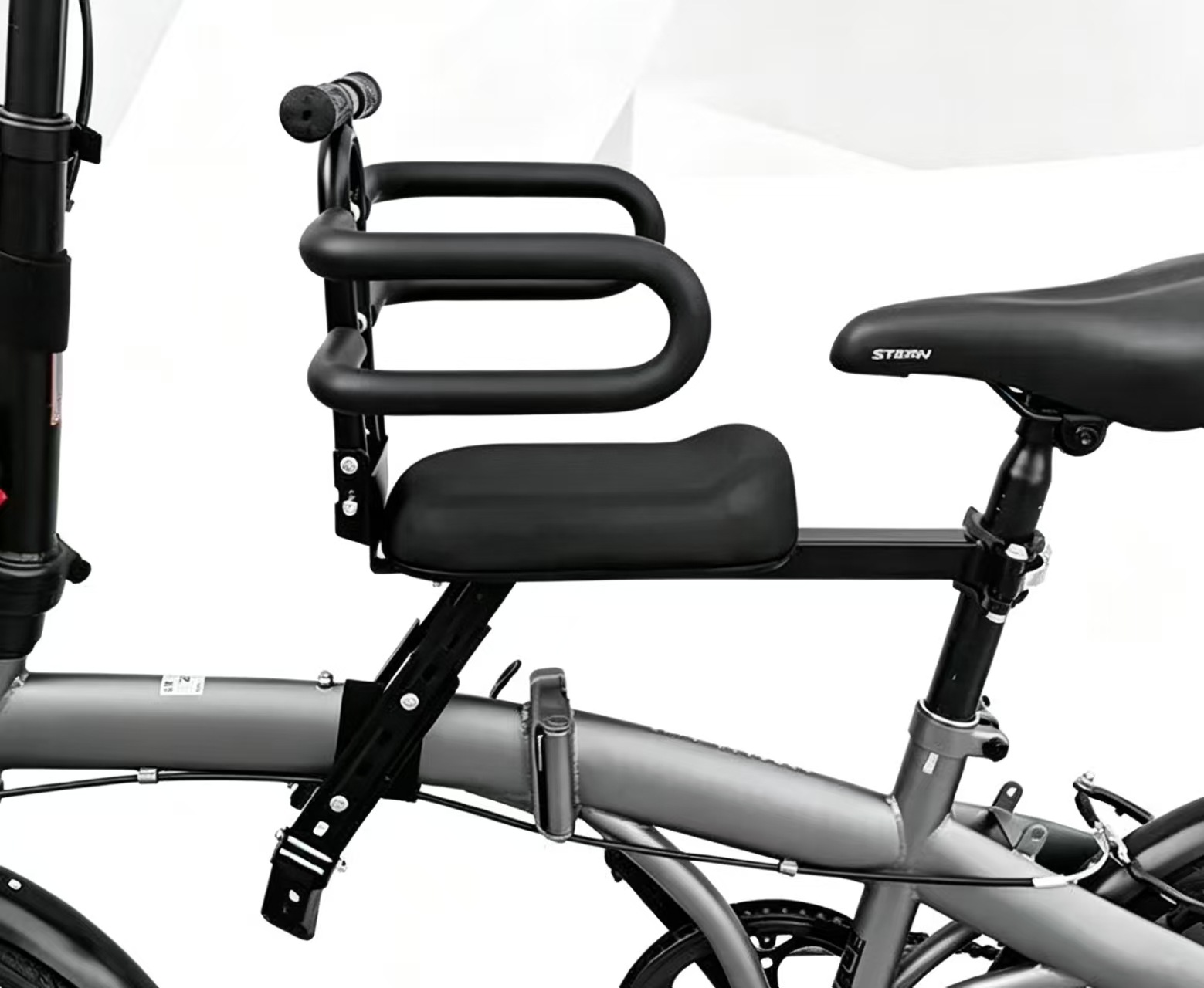 Asiento de coche plegable para niños bicicleta eléctrica portátil rápido desmontaje y montaje de asiento delantero fábrica al por mayor