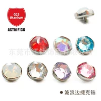 Jiangti F136 титановые серьги-гвоздики волнистые сумки чешские бриллианты G23 титановый сплав пирсинг тела аксессуары