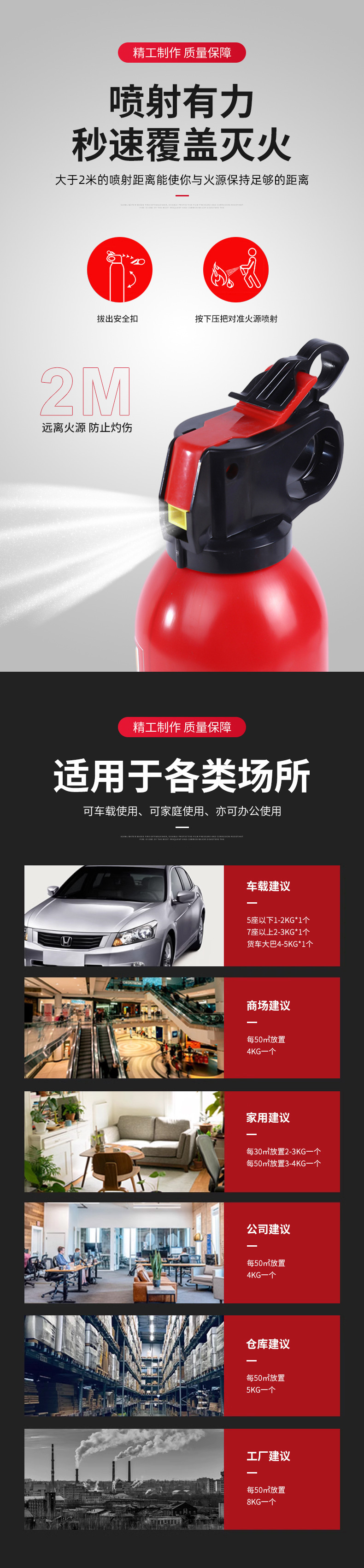 Flame Warrior 21B620Ml Water-Based Fire Extinguisher Car Home Kitchen Fire Equipment Car-Mounted