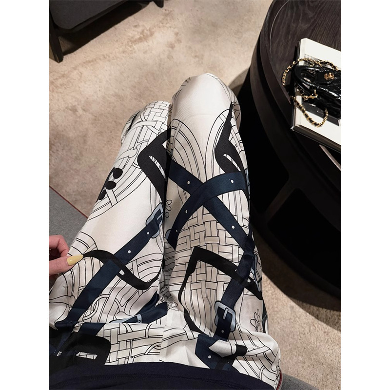 [Old Money Outfit] Wide-Leg Pants, Ice Silk Satin Pants, Women's Presbyopic Pants, Thin Walking Pants