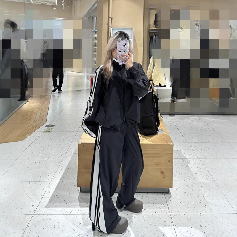 有标春秋袖子拉链复古运动套装夹克外套9204+9206开衫套装情侣款|undefined