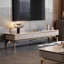意式轻奢岩板电视柜茶几组合现代简约小户型客厅新款高端烤漆地柜