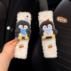 2026 New Penguin Car Seatbelt Shoulder Pad Set, High-end Decoration, Suitable for All Seasons, for Couples and Women