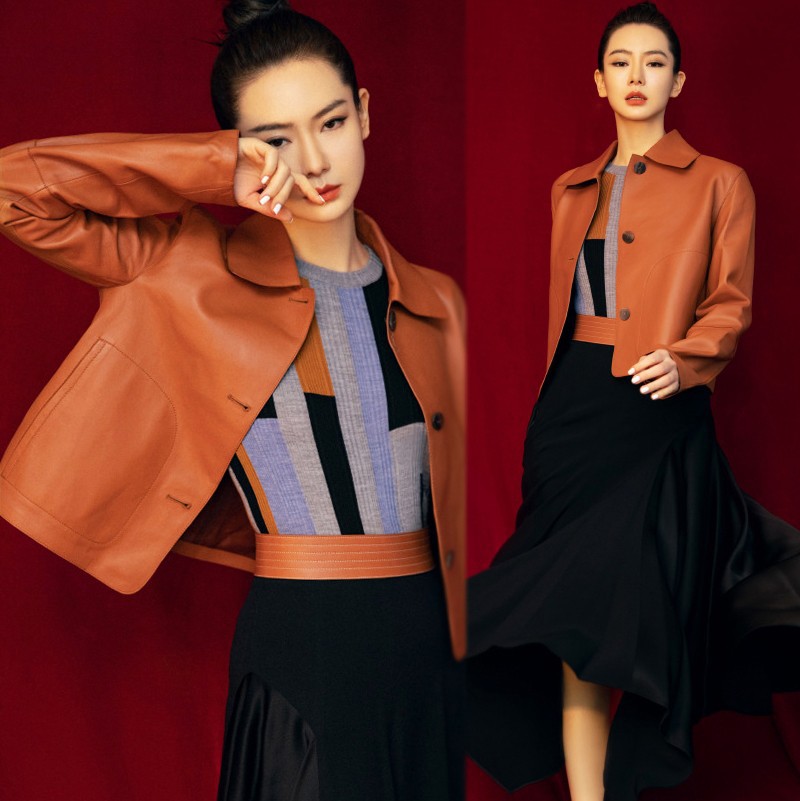 PU leather clothing a generation of women's autumn and winter New short leather coat Korean version of ginger casual jacket motorcycle