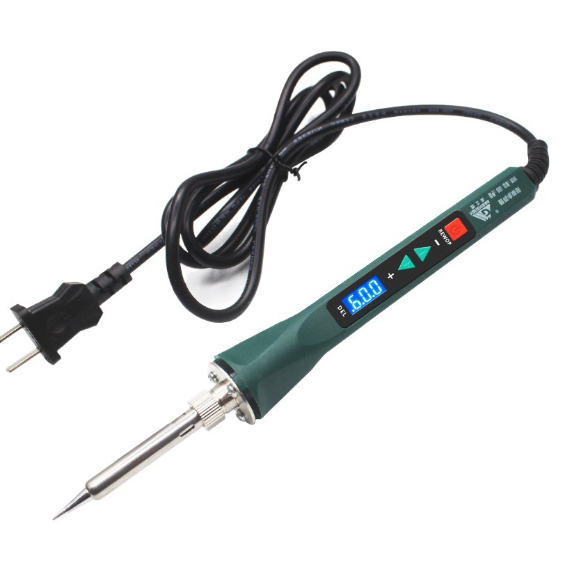 Трансграничный цифровой дисплей с регулируемой температурой, 60W80W120W, электрический паяльник с внутренним нагревом, бытовая паяльная ручка, европейский стандарт, ремонтный набор инструментов европейского стандарта