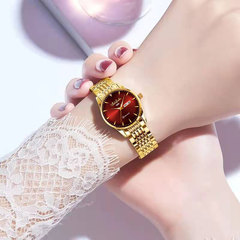 Eliptida steel band women's watch quartz watch live streaming non-mechanical watch waterproof luminous dual calendar