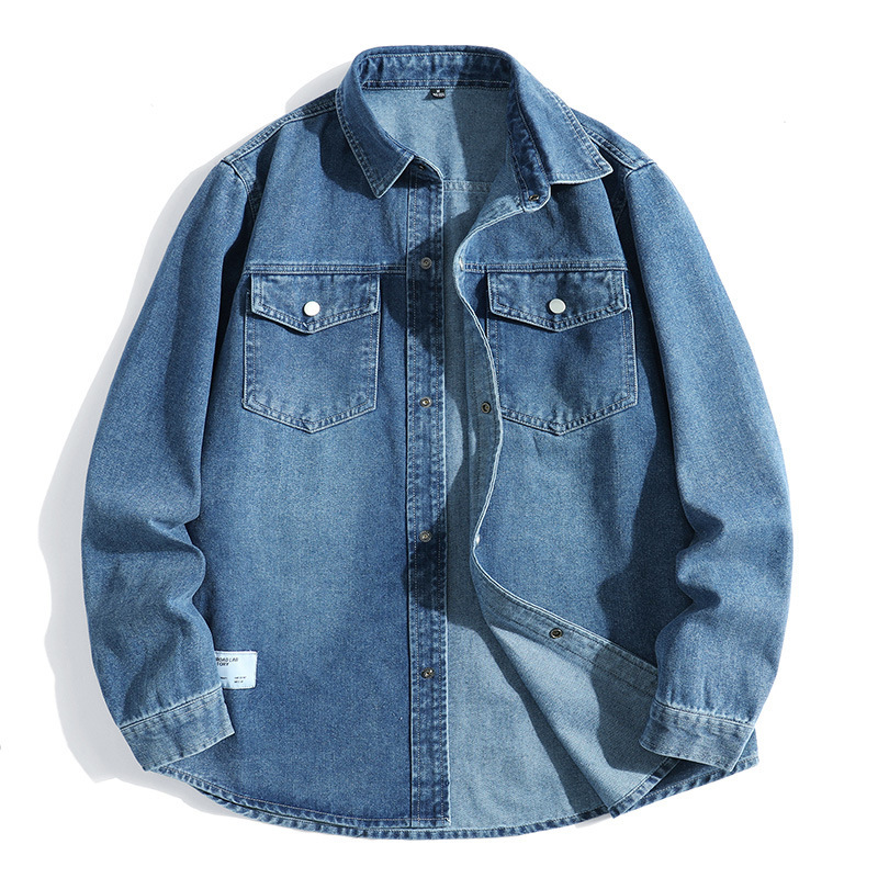 2025 Autumn Hot Style Long Sleeve Shirt High Cotton Content Trendy Brand Denim Long Sleeve Shirt Unisex Style Jacket