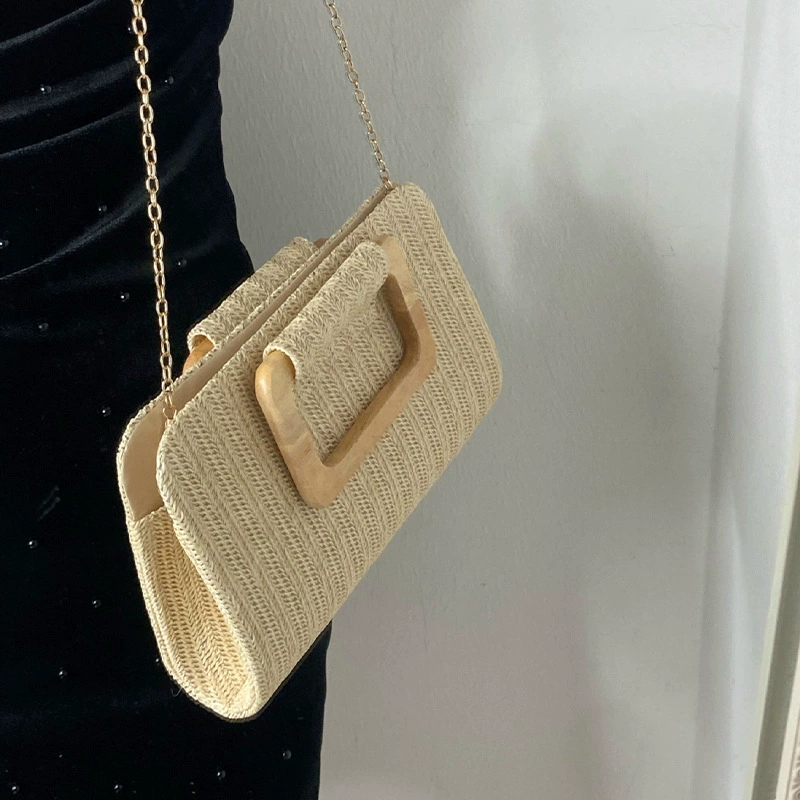 Straw shoulder bag, trend retro beach one-shoulder bag, high-end
