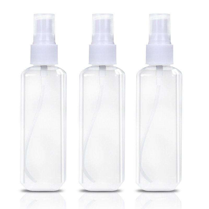 100mL botella de spray cuadrada engrosada botella de spray mascota botella de plástico transparente líquido sub-botella regadera