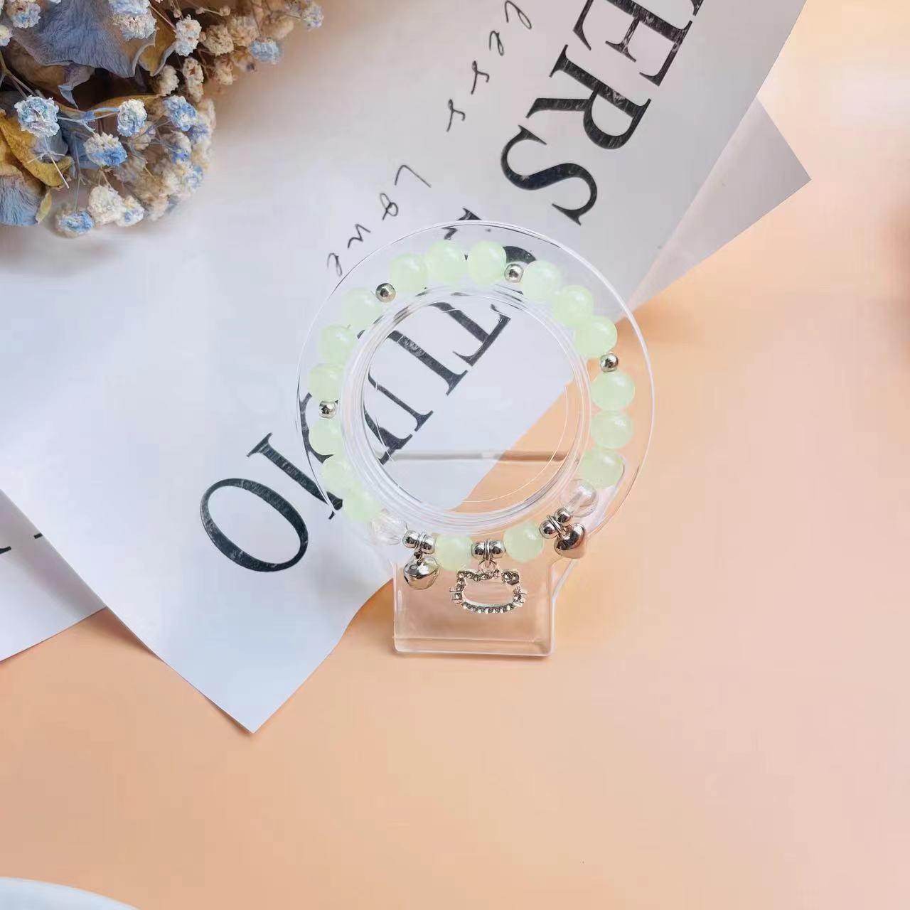 S016-KT pulsera de ópalo imitación gato (verde claro)#tamaño 363