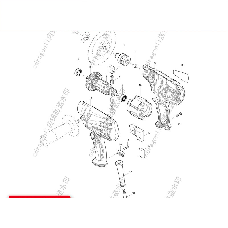 makita牧田GV5010/GV6010盘式砂光机转子定子开关轴承碳刷配件