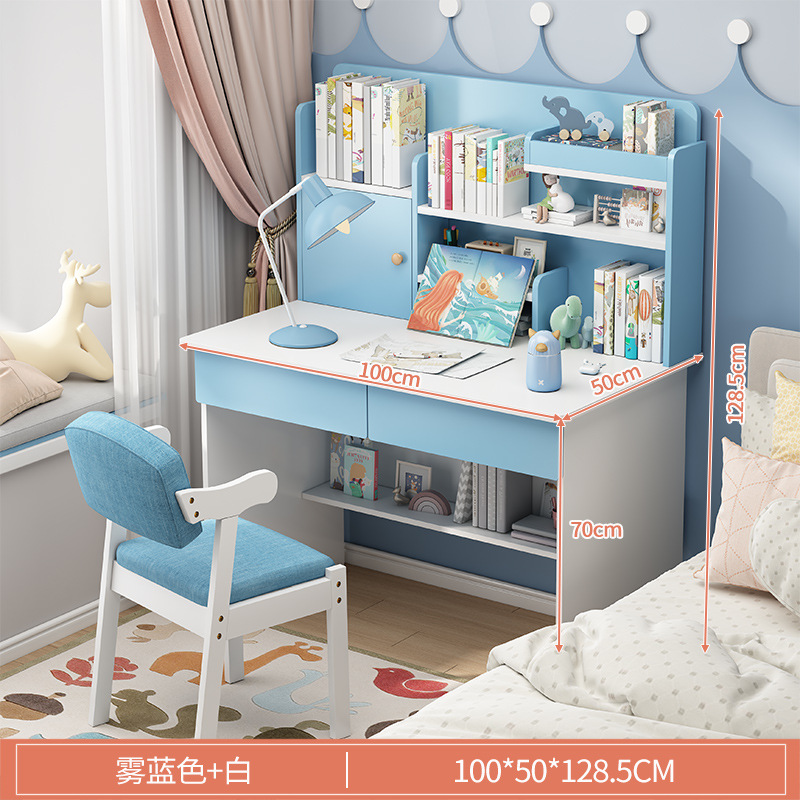 Escritorio estudiante hogar dormitorio escritorio estantería escritorio de la computadora integrada Escritorio de estudio simple niños y niñas Escritorio de escritura