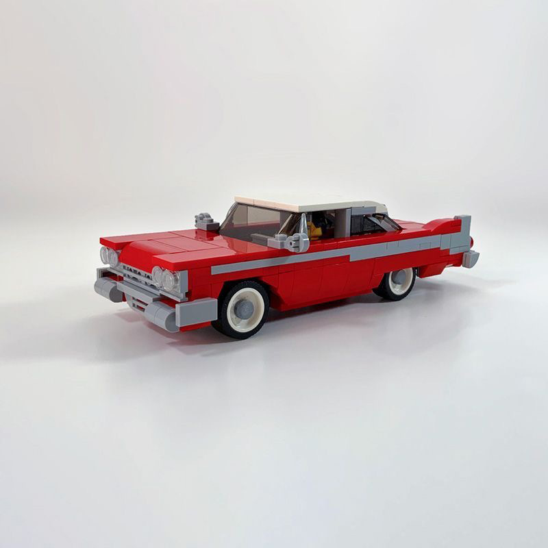MOC domestic building blocks compatible with Lego Christine 1958 Plymouth fury speed champion assembled car