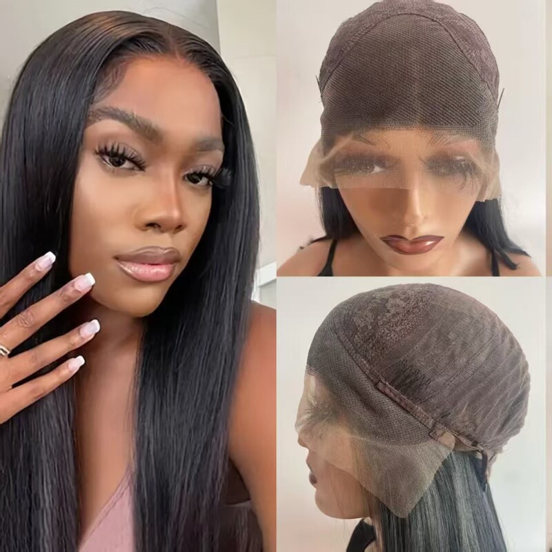 Cross-Border Export Front Lace 13*4 Long Straight Hair Fashionable Natural Urban Beauty High-End Hair Chemical Fiber Headgear Wig
