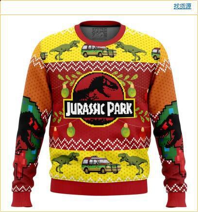 Comercio exterior transfronterizo 3D impresión digital spot hombres casual todo-fósforo hombro de manga larga suéter suelto cuello redondo