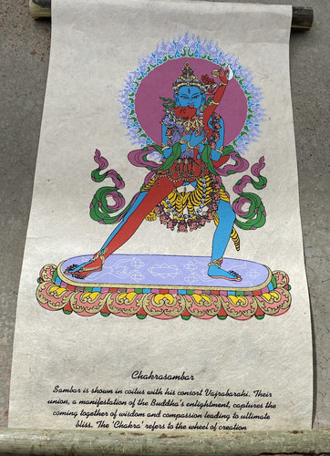 Nepalese Tibetan paper handmade Luo card paper hand-painted colorful decorative hanging painting gilt gift exquisite character