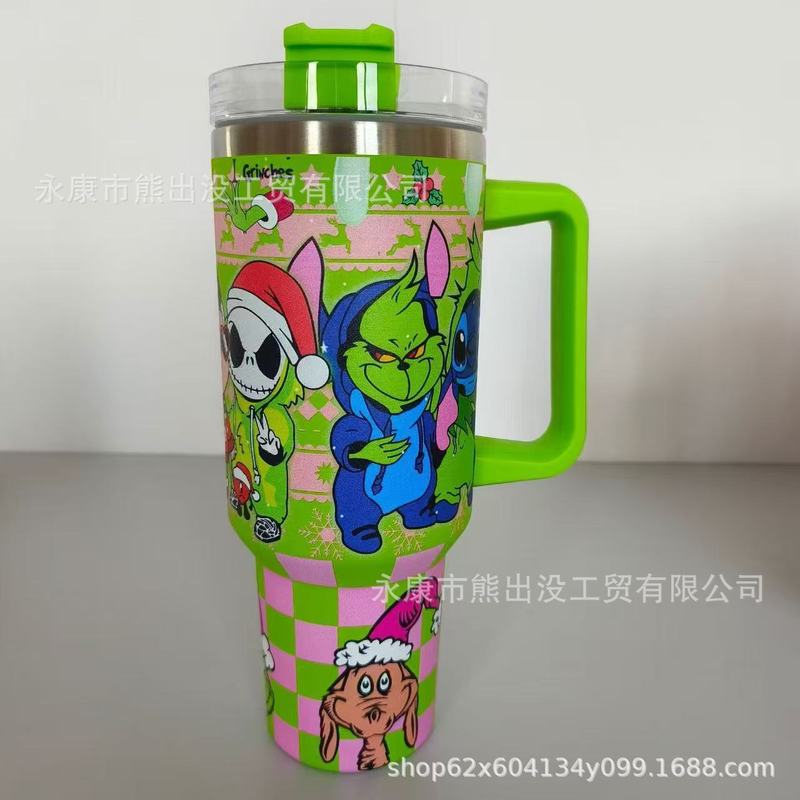 格林奇40oz汽车杯304不锈钢保温杯便携家用防摔水杯创意高颜值|undefined