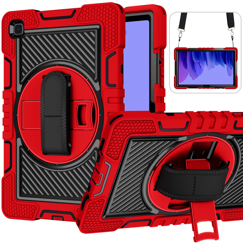 For Samsung Tab A8 10.5 tablet case X200 contrast color rotating bracket X205 three-proof protective case