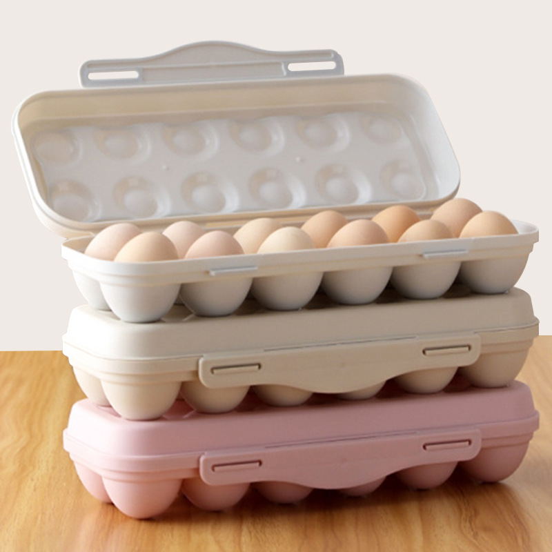 Snap-on egg box with lid kitchen refrigerator crisper egg tray household multi-grid stacked duck egg storage box