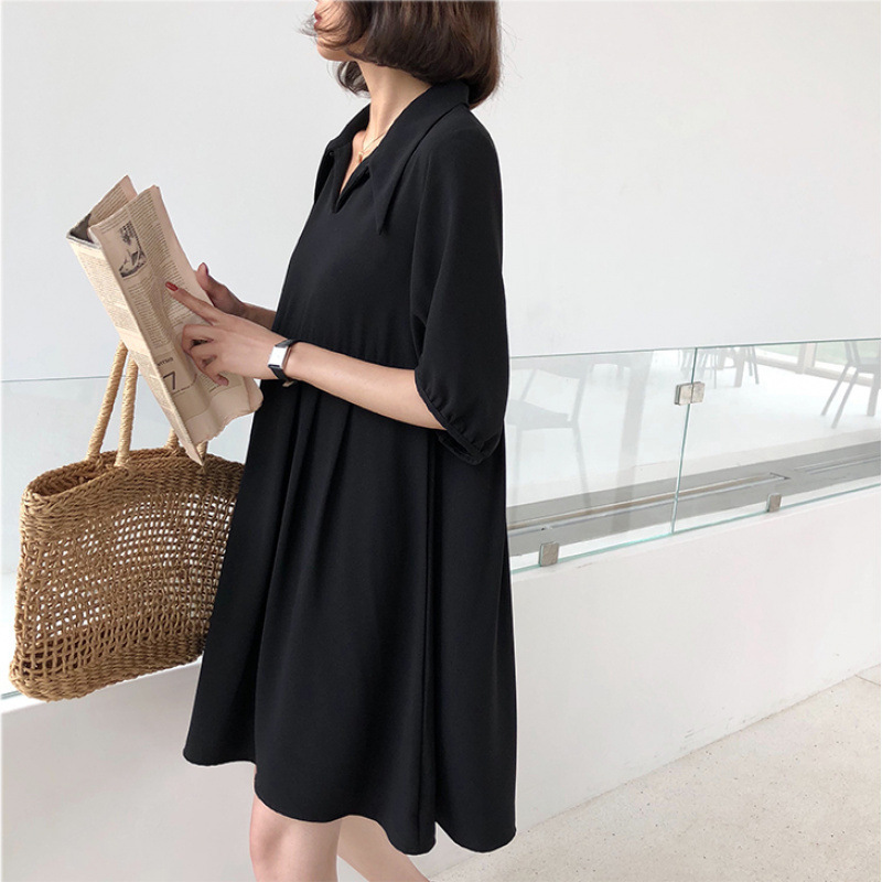 New Summer Style Half-Sleeved Dress That Hides Belly Fat, Plus Size Women's Long Dress for Fat Girls