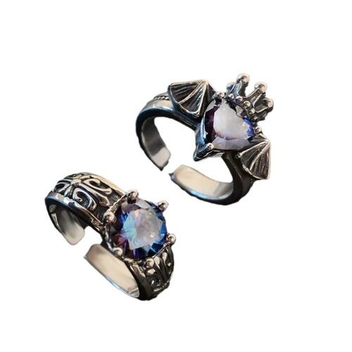 Japanese and Korean Personalized Cross Crusader Flower Open Ring for Women, Retro Fashion, Elegant Style, Trendy Ring, Instagram Cool Style, Index Finger Ring