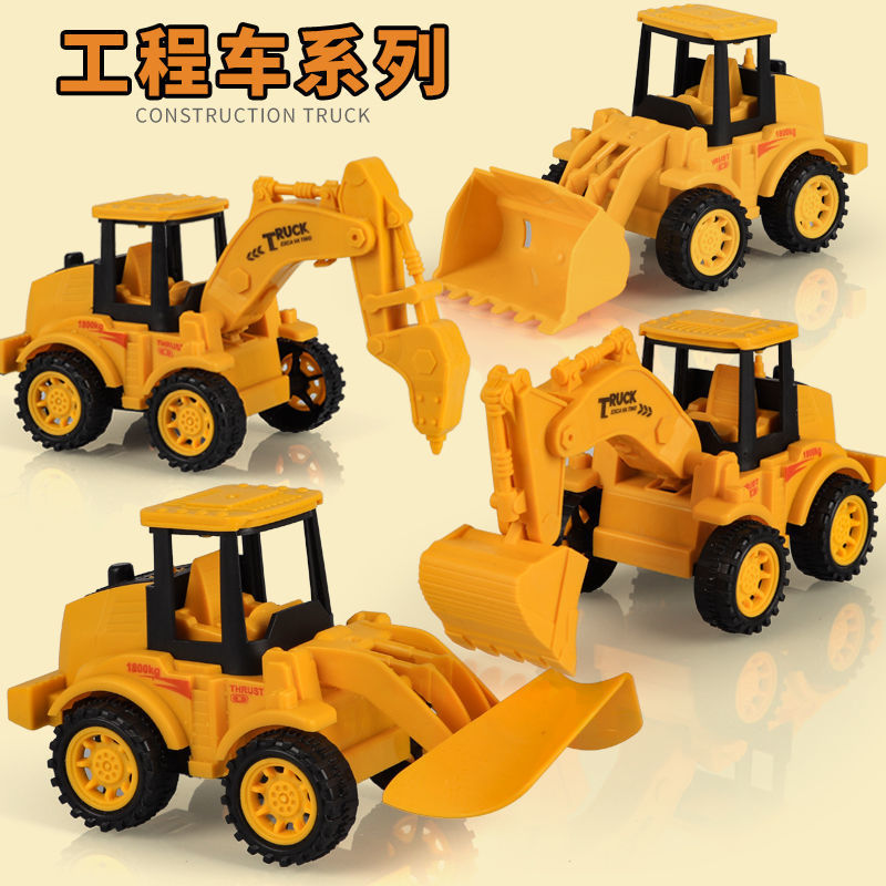 Excavator Shatterproof Toys FRICTION CAR Warrior Engineering vehicles suit Bulldozer Digging machine Sandy beach A car Toys