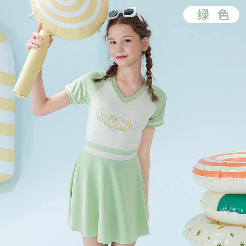 [Traje de baño de niña grande y niña Liquidación con pérdidas] Traje de baño para niños, falda de una pieza, traje de baño de estilo occidental lindo dividido