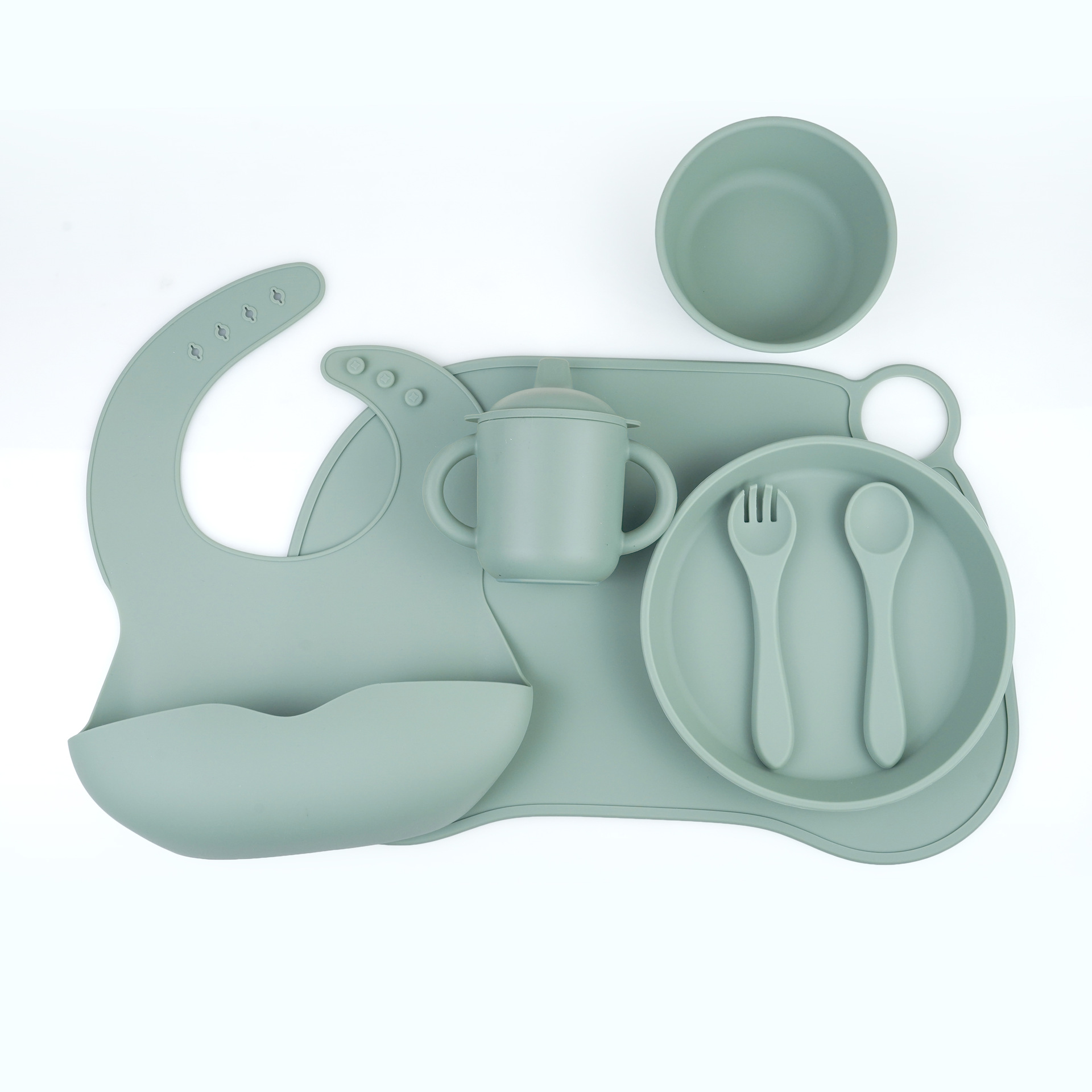 Plato de silicona multi-vasación tazón divisorio de alimentación infantil cubiertos divisorios plato de comedor infantil conjunto de tazón de alimentos suplementarios