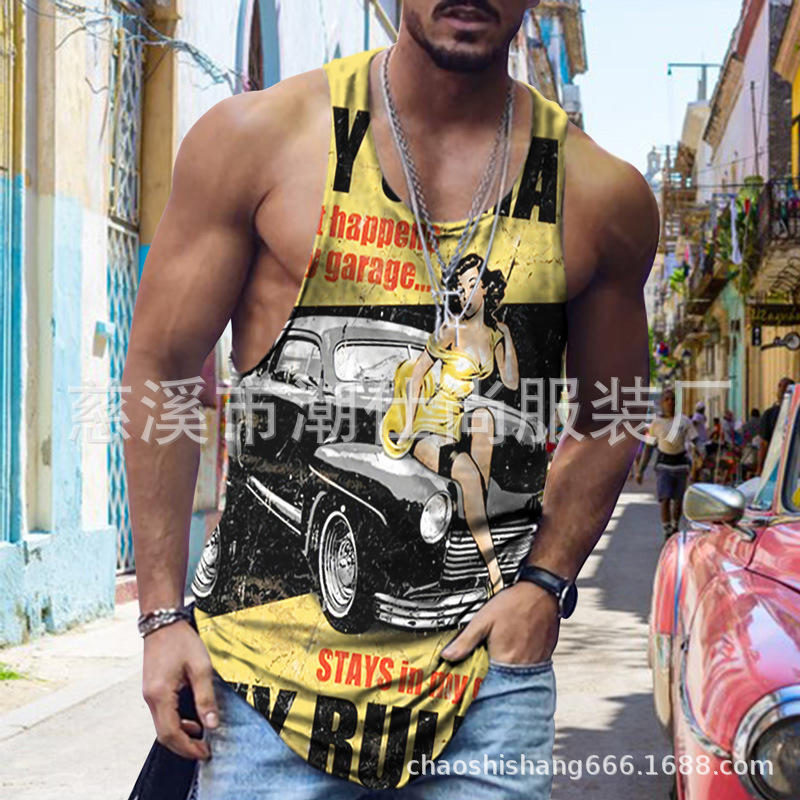 Camiseta sin mangas hombre fitness running verano estilo europeo Venom