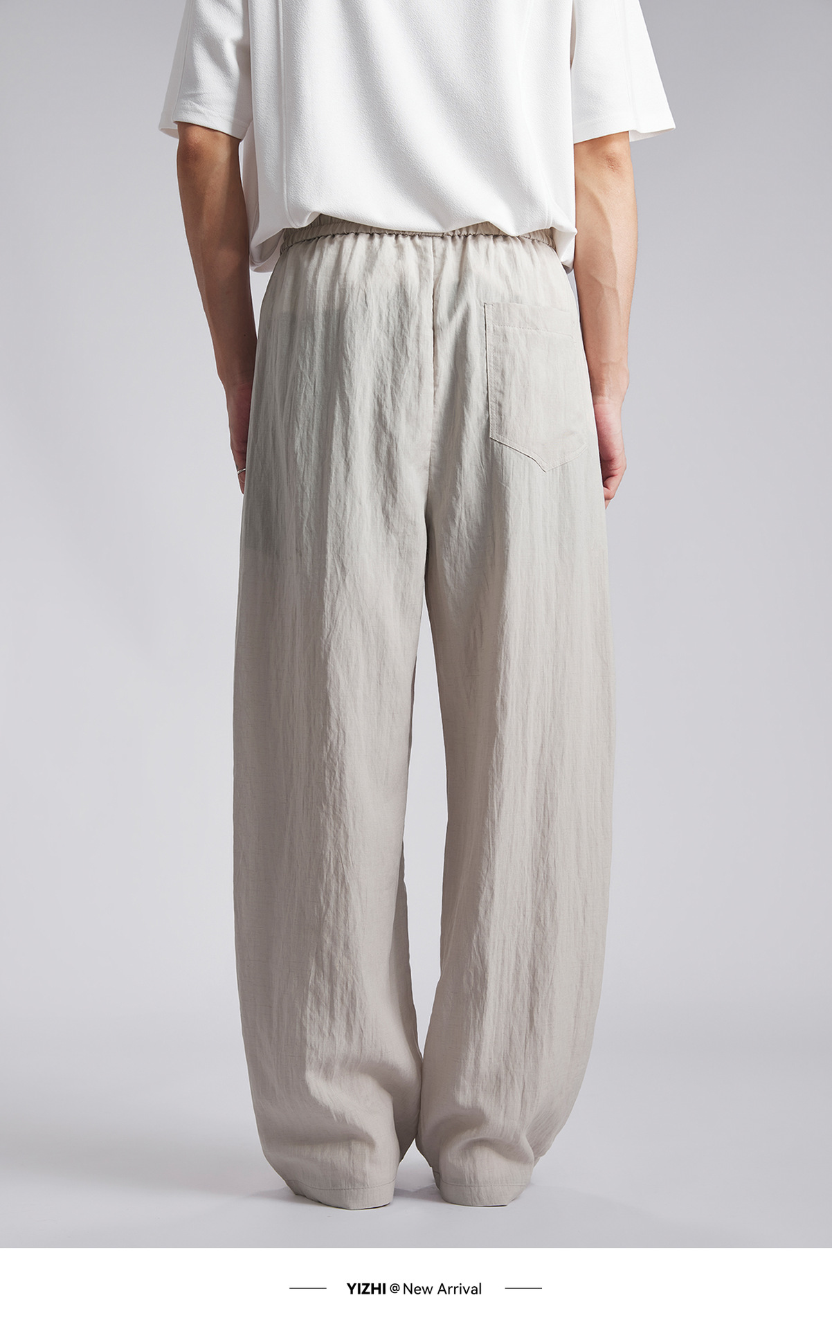 Quần dài nam ống rộng chất liệu linen phong cách thư giãn — đen chi tiết 12