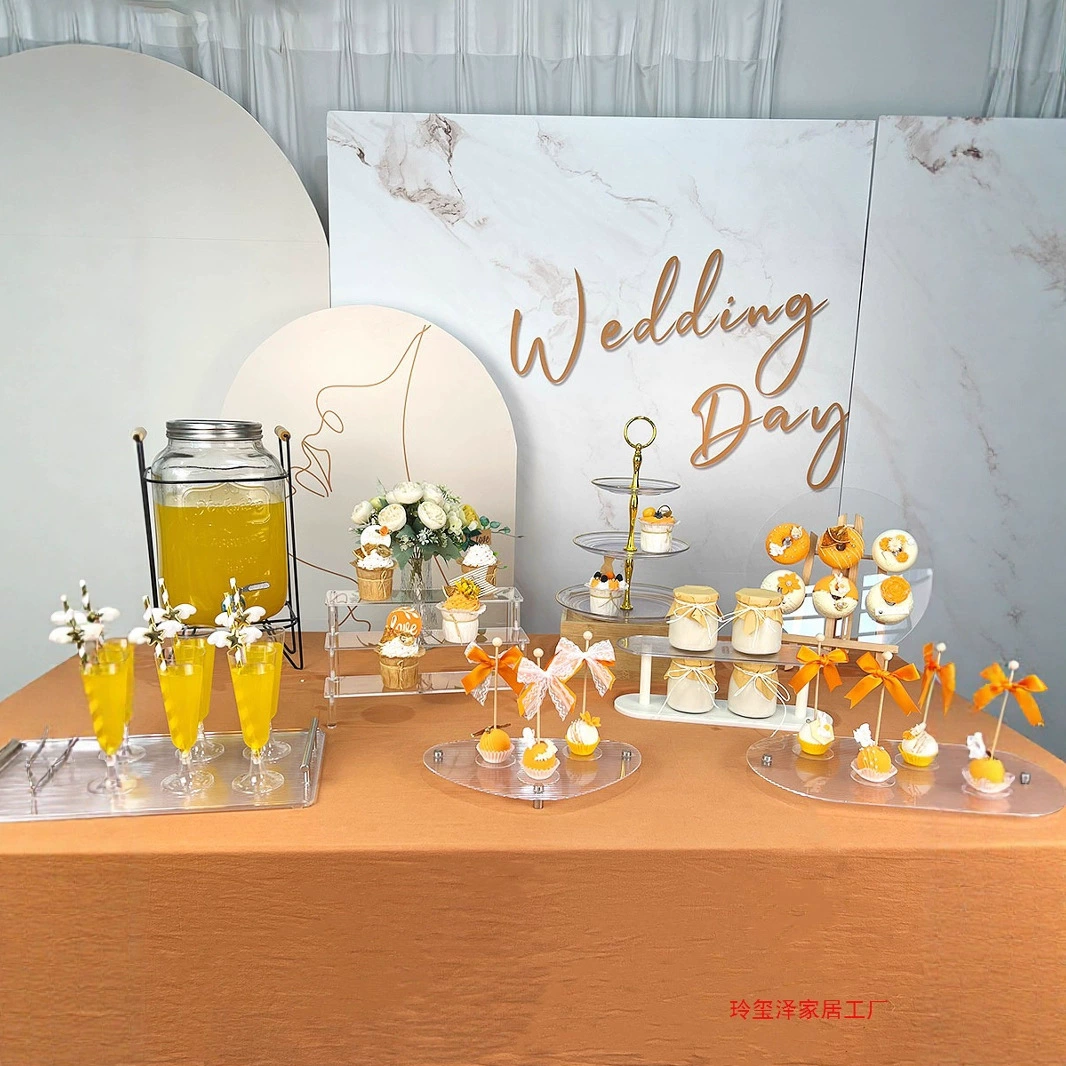 Акриловая подставка для десертов на свадебный стол, украшение для дня рождения, тарелка для выпечки, поднос для холодных закусок, подставка для торта на стол для чаепития