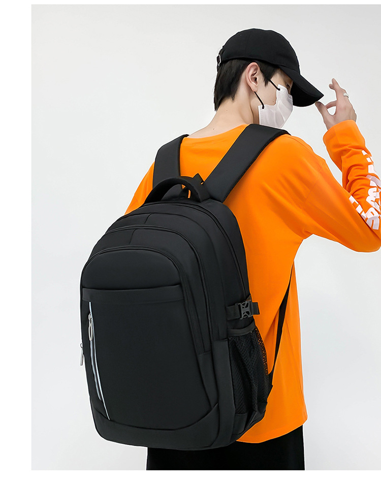 Solid Color Casual School Backpack Laptop Backpack Functional Backpack display picture 1