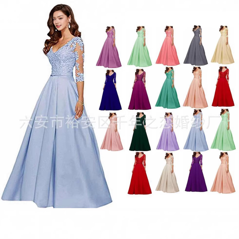 2026 New Ebay Style Factory Direct Sale Bridal Dress, One-Piece Cocktail Dress, Satin Lace Wedding Dress