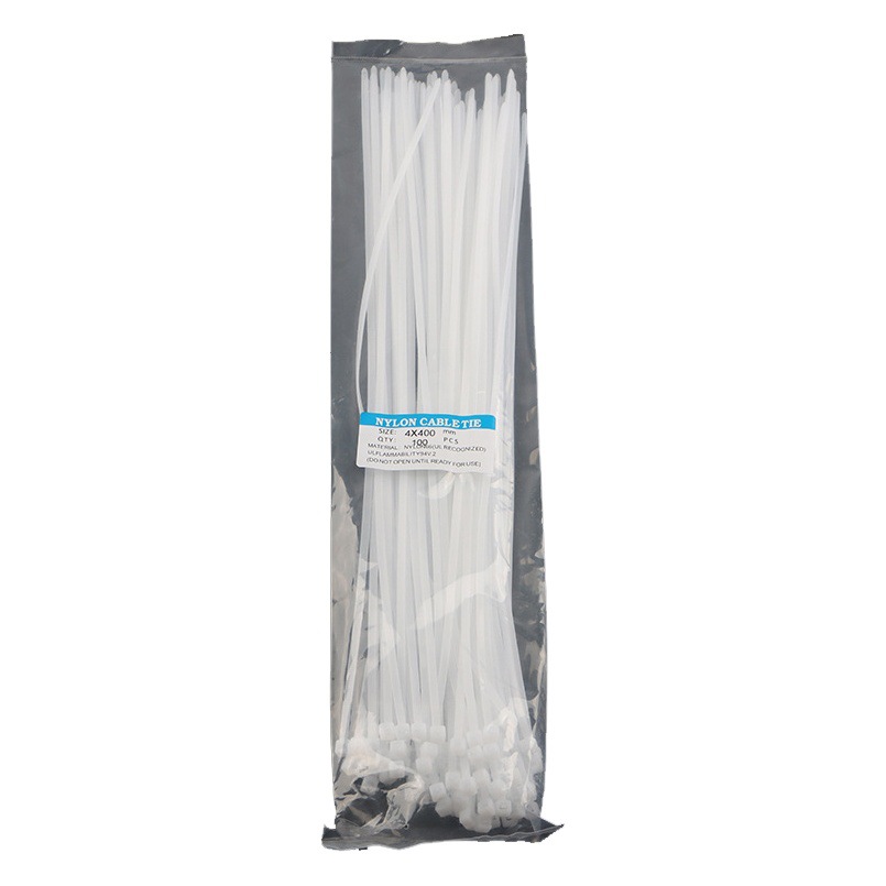 Nylon plástico cable tie blanco negro grande super larga cuerda de encuadernación hebilla fuerte cable tie cuerda titular de auto-bloqueo