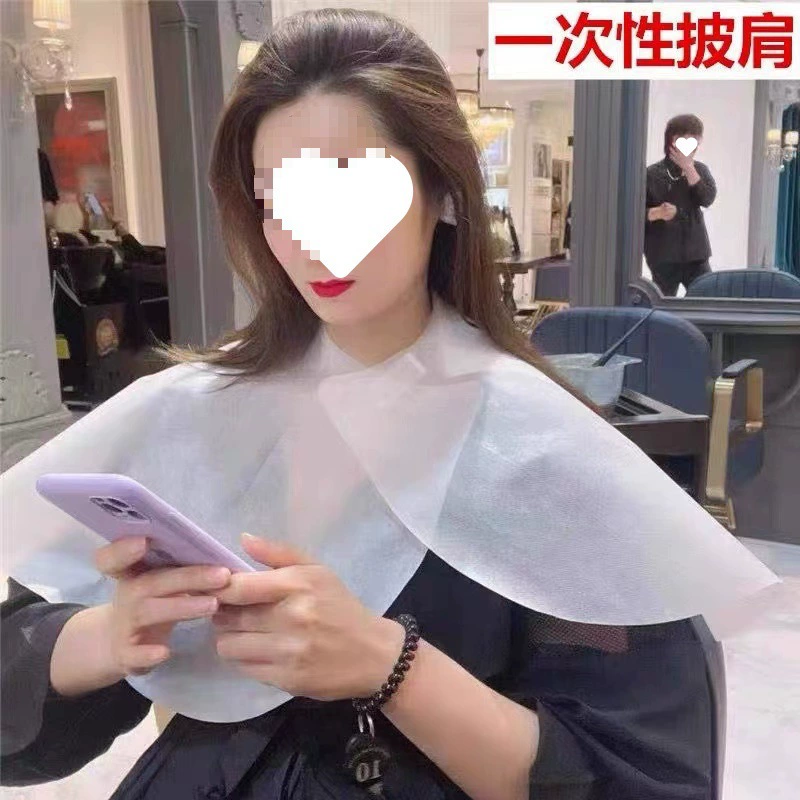 Круглая одноразовая шаль из нетканого материала для окрашивания волос, парикмахерская, химическая завивка, масло для волос, салон, химическая завивка и шарф для окрашивания