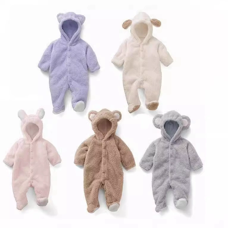 Roly-poly bodysuit (Berbernn Hayi) velvet animal onesie, Korean style, sizes 0–12M